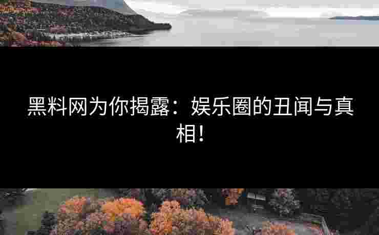 黑料网为你揭露：娱乐圈的丑闻与真相！