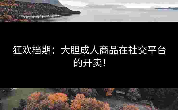 狂欢档期：大胆成人商品在社交平台的开卖！